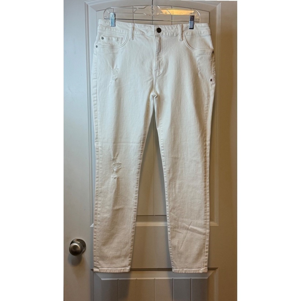 WARP+WEFT JFK New York City Skinny Jeans Women's‎ White Distressed Sz 32x29 - Picture 2 of 12